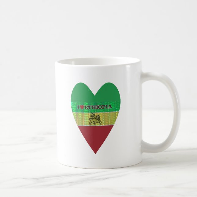 I Liebe Herzäthiopien: Flag Art Motif Kaffeetasse (Rechts)