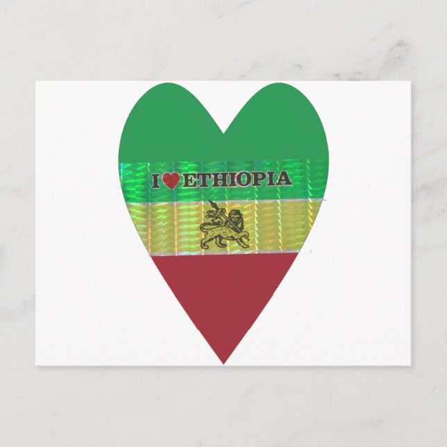 I Liebe Herzäthiopien: Flag Art Motif Postkarte (Vorderseite)