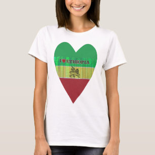 I Liebe Herzäthiopien: Flag Art Motif T-Shirt