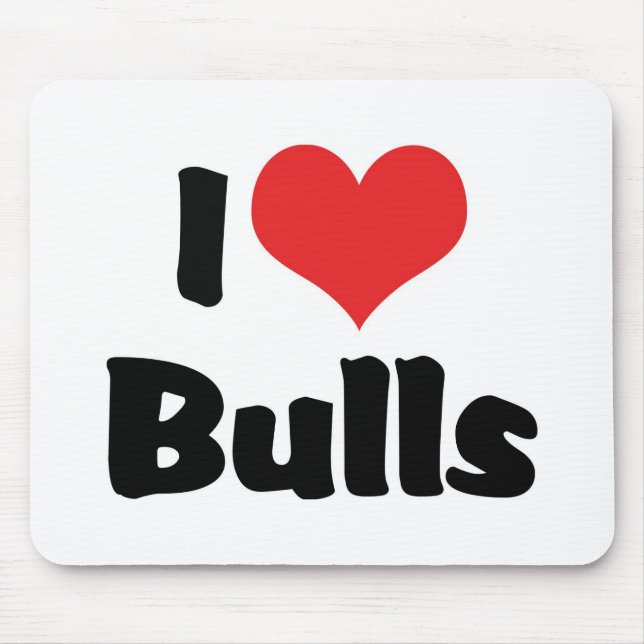 I Liebe Herzbullen Mousepad (Vorne)