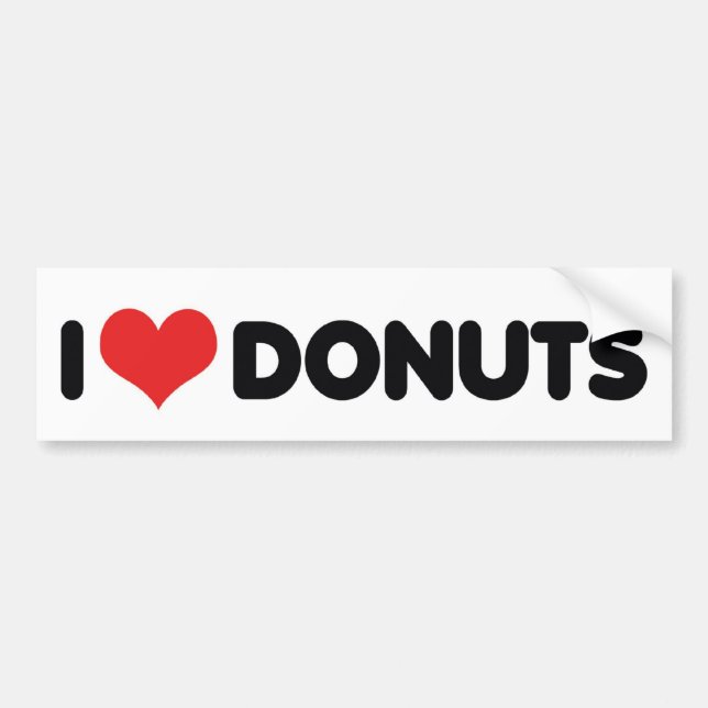 I Liebe HerzDonuts - Donut Snack Food Zucker Lover Autoaufkleber (Vorne)
