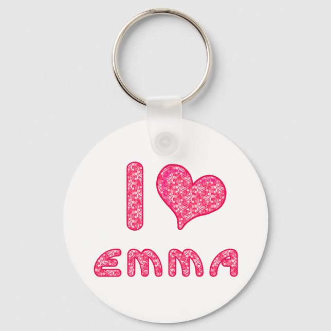 I Liebe / Herzemma Schlüsselanhänger für Emma Lieb (Vorderseite)