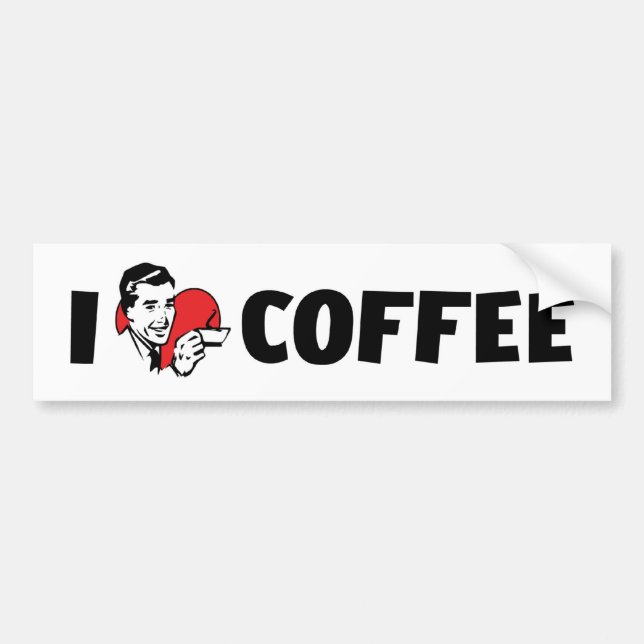 I Liebe Herzkaffee - Java Coffein Lover Autoaufkleber (Vorne)
