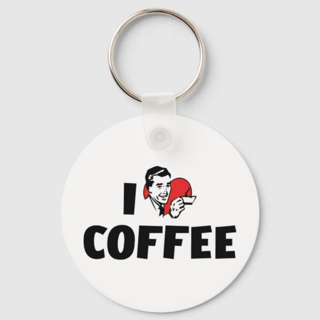 I Liebe Herzkaffee - Java Coffein Lover Schlüsselanhänger (Vorderseite)