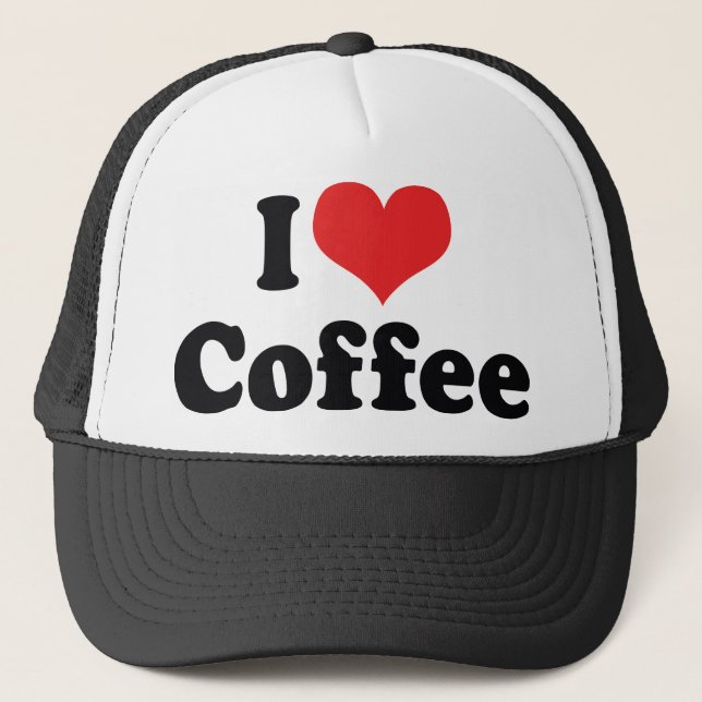 I Liebe Herzkaffee - Java Coffein Lover Truckerkappe (Vorderseite)