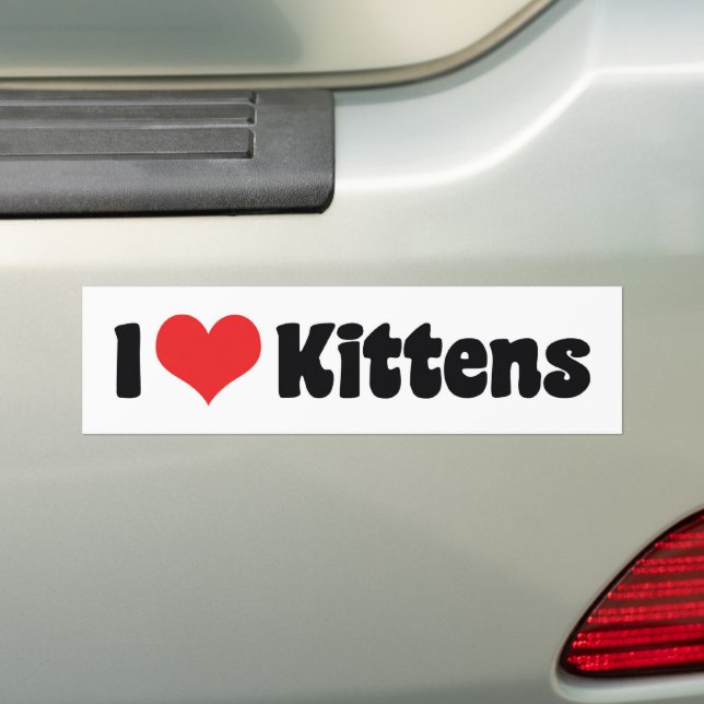I Liebe Herzkätzchen - Katzenlängen Autoaufkleber (Auf Auto)