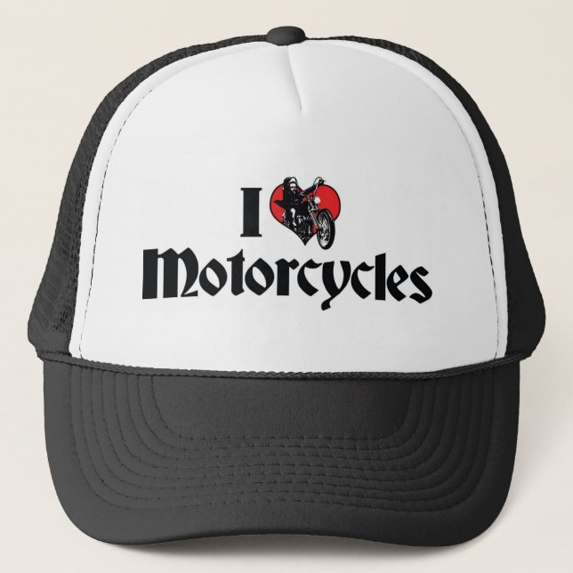 I Liebe Herzkrafträder Truckerkappe (Vorderseite)