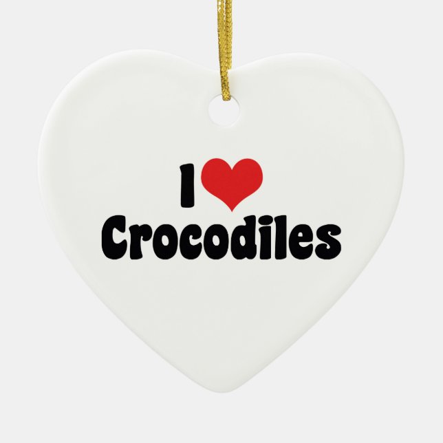 I Liebe Herzkreisläufe - Krokodile Lover Keramikornament (Vorne)