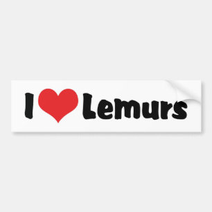I Liebe Herzlemurs Autoaufkleber