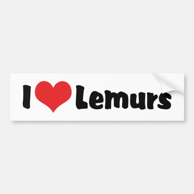 I Liebe Herzlemurs Autoaufkleber (Vorne)