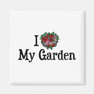 I Liebe Herzlich Willkommen im Garten - Blume Gemü Magnet