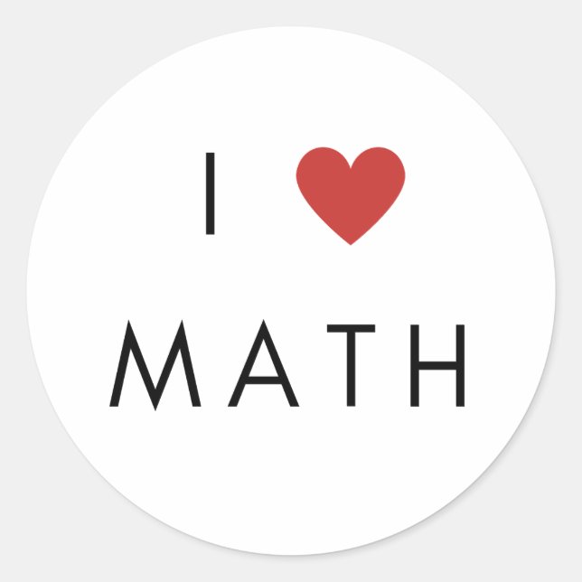 I Liebe Herzmathematik Runder Aufkleber (Vorderseite)