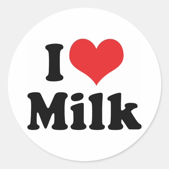 I Liebe Herzmilch - Kuhsaftmilchpulver Lover Runder Aufkleber (Vorderseite)