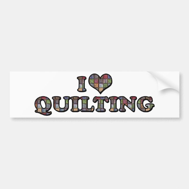 I Liebe Herzquilting - Nähquilter Autoaufkleber (Vorne)