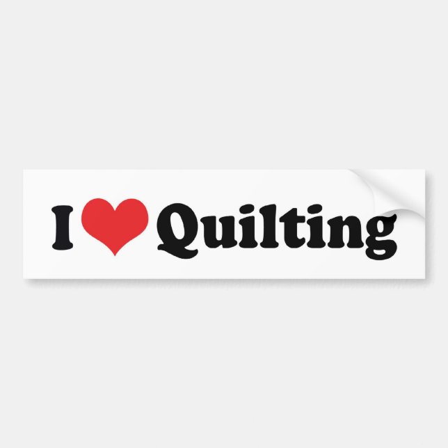 I Liebe Herzquilting - Nähquilter Autoaufkleber (Vorne)