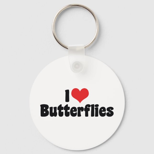 I Liebe Herzschmetterlinge - Schmetterling Lover Schlüsselanhänger (Vorderseite)