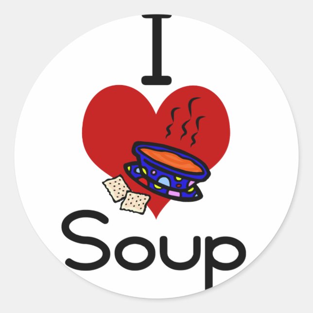 I Liebe - Herzsuppe Runder Aufkleber (Vorderseite)