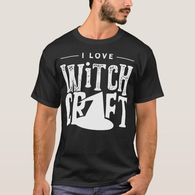 I Liebe Hexerei Broom Hexenhuhe T-Shirt (Vorderseite)