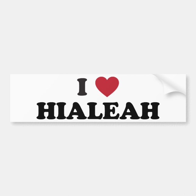 I Liebe Hialeah Florida Autoaufkleber (Vorne)