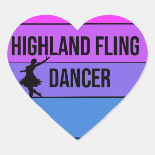 I Liebe Highland Fling Dancer Scottish Dance Herz-Aufkleber