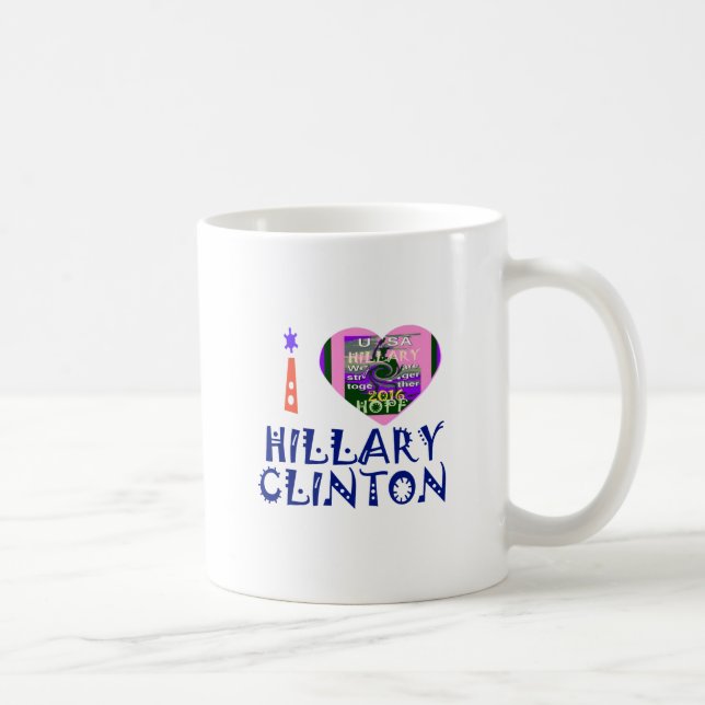 I Liebe Hillary Clinton für US-Präsident Heart Kaffeetasse (Rechts)