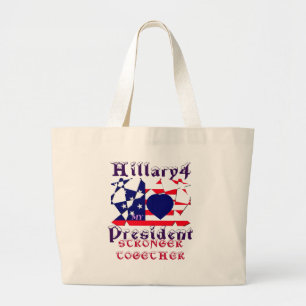 I Liebe Hillary für US-Präsident Wir sind stark Jumbo Stoffbeutel