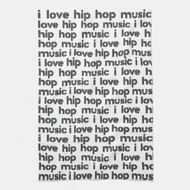 I Liebe Hip Hop Music Geschirrtuch (Vertikal)