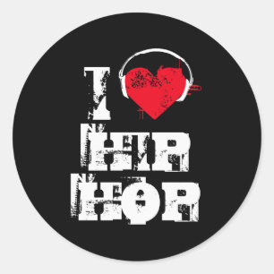 I Liebe hip hop Runder Aufkleber