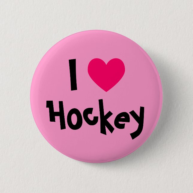 I Liebe Hockey Button (Vorderseite)