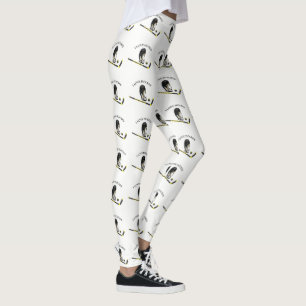 I Liebe Hockey Custom Design mit Stock und Helm Leggings