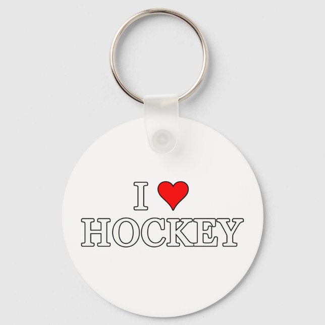 I Liebe Hockey Schlüsselanhänger (Vorderseite)
