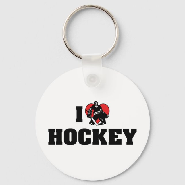 I Liebe Hockey Schlüsselanhänger (Vorderseite)