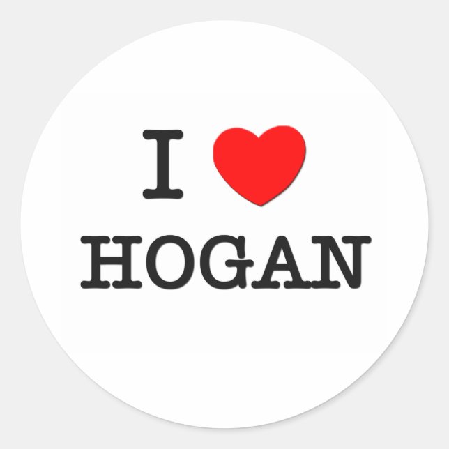 I Liebe Hogan Runder Aufkleber (Vorderseite)