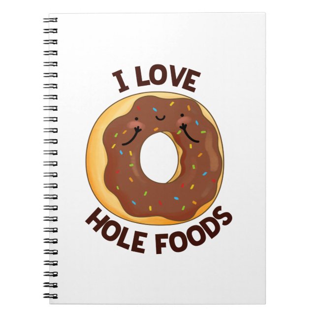 I Liebe Hole Foods Funny Donut Puff Notizblock (Vorderseite)