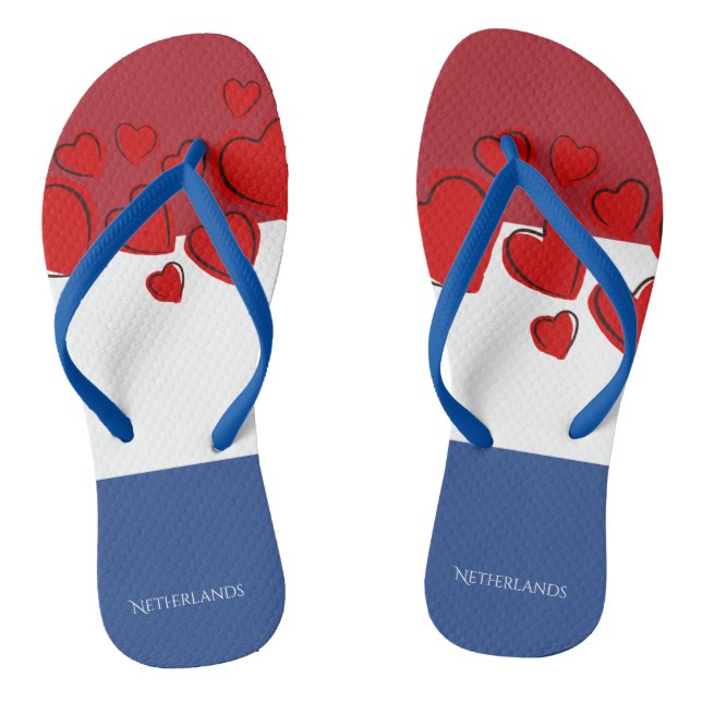 I Liebe Holland, Flagge der Niederlande Flip Flops (Fußbett)