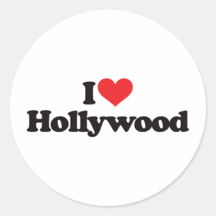 I Liebe Hollywood Runder Aufkleber