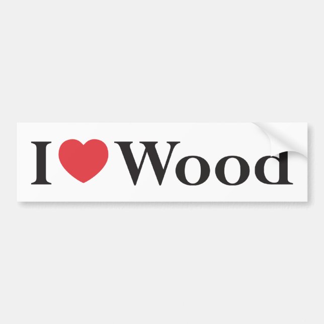 I Liebe-Holz-Autoaufkleber Autoaufkleber (Vorne)