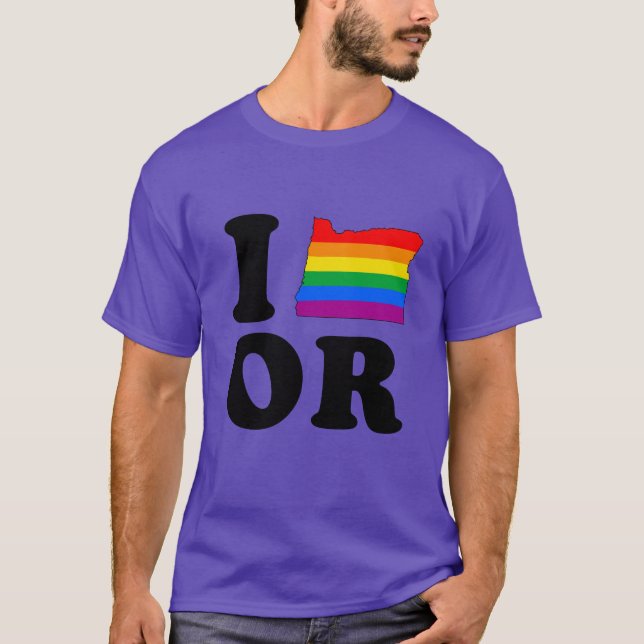 I LIEBE-HOMOSEXUELLES OREGON T-Shirt (Vorderseite)