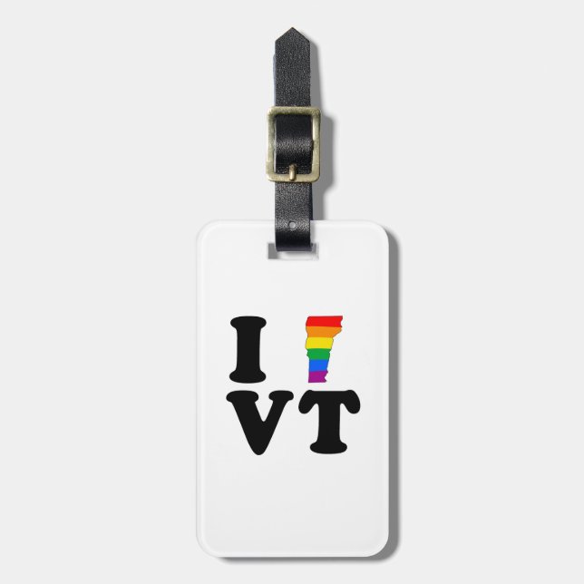 I LIEBE-HOMOSEXUELLES VERMONT GEPÄCKANHÄNGER (Vorderseite vertikal)
