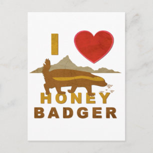 I LIEBE HONEY BADGER POSTKARTE