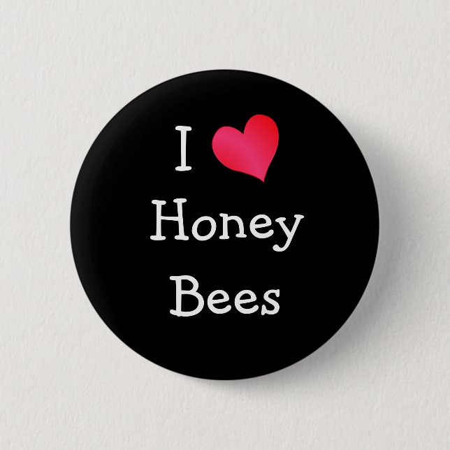 I Liebe Honey Bees Button (Vorderseite)