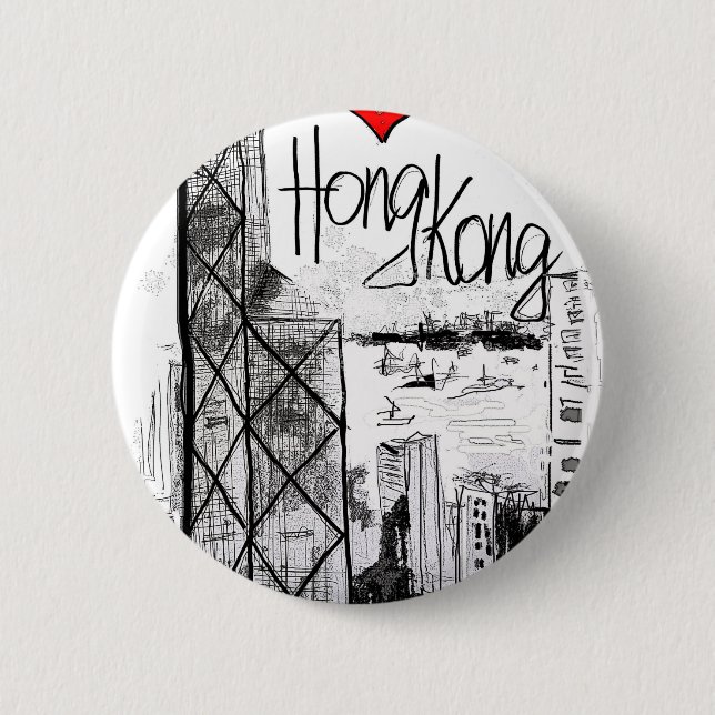 I Liebe Hong Kong Button (Vorderseite)