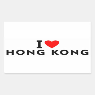 I Liebe Hongkong Land wie Herztourismus Rechteckiger Aufkleber