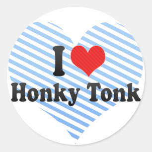 I Liebe Honky Tonk Runder Aufkleber