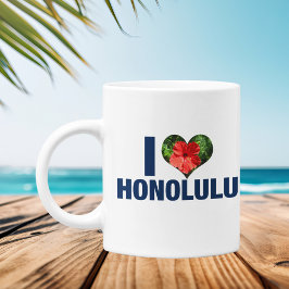 I Liebe Honolulu Niedliche hawaiianische Hibiskus Kaffeetasse