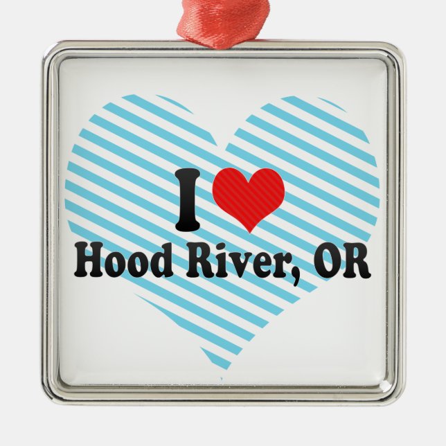 I Liebe Hood River ODER Ornament Aus Metall (Vorne)