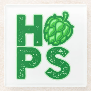 I Liebe Hopfen in Handbäumen Glasuntersetzer