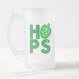 I Liebe Hopfen in Handbäumen Mattglas Bierglas