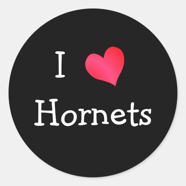 I Liebe Hornets Runder Aufkleber (Vorderseite)
