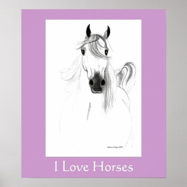 I Liebe Horses Poster - Maßgeschneidert (Vorne)